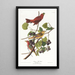 Tangara d'été - John James Audubon — oprawiony obraz na ścianie