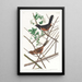 Bruant à gorge rousse - John James Audubon — oprawiony obraz na ścianie