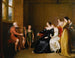 Le ménestrel chantant son air à la duchesse de Buccleuch d'après Le chant du dernier ménestrel de Walter Scott - John James Masquerier — widok dzieła