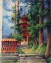 Czerwona pagoda z Nikkō - John La Farge — widok dzieła