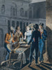Nocne życie w Filadelfii, Oyster Barrow przed Teatrem Chestnut Street - John Lewis Krimmel — widok dzieła
