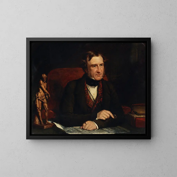 Portret Thomasa Wyse'a 1791-1862, polityka, pisarza i dyplomaty - John Partridge — oprawiony obraz na ścianie