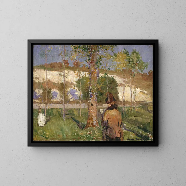 Madame Sisley na brzegach Loing w Moret - John Peter Russell — oprawiony obraz na ścianie