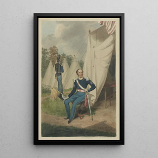 John Rubens Smith - Officer from the First Troop Philadelphia seated by a tent in which a writing desk is visible.webp