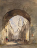 Scena uliczna w Calais - John Scarlett Davis — widok dzieła