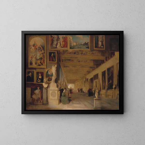 La Galerie Longue des Offices de Florence - John Scarlett Davis — oprawiony obraz na ścianie