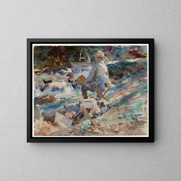 Artysta przy swoim sztaludze - John Singer Sargent — oprawiony obraz na ścianie