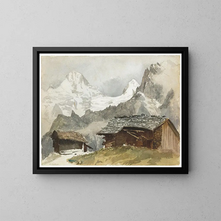 Chalets Breithorn à Mürren - John Singer Sargent — oprawiony obraz na ścianie
