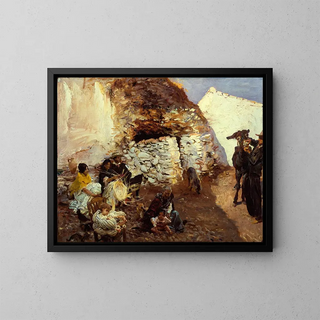 Obóz cygańskich wędrowców - John Singer Sargent — oprawiony obraz na ścianie