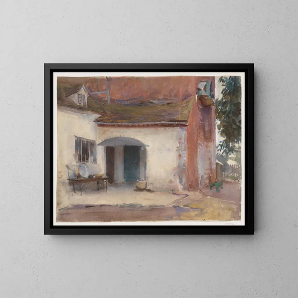 Dom i podwórze - John Singer Sargent — oprawiony obraz na ścianie