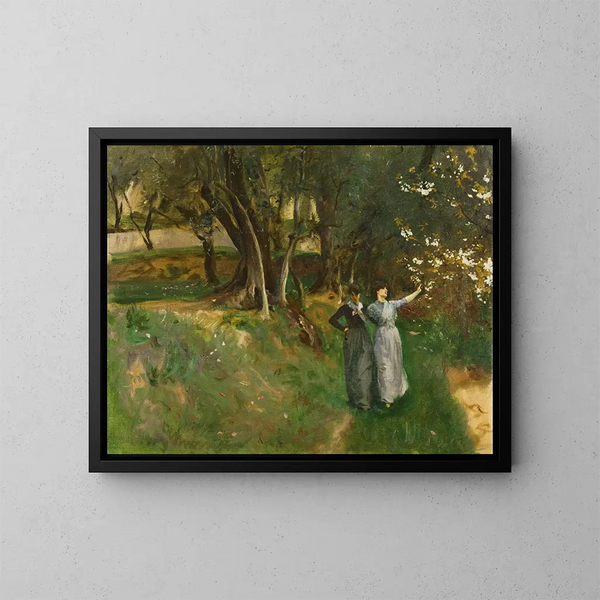 pejzaż z kobietami na pierwszym planie - John Singer Sargent — oprawiony obraz na ścianie