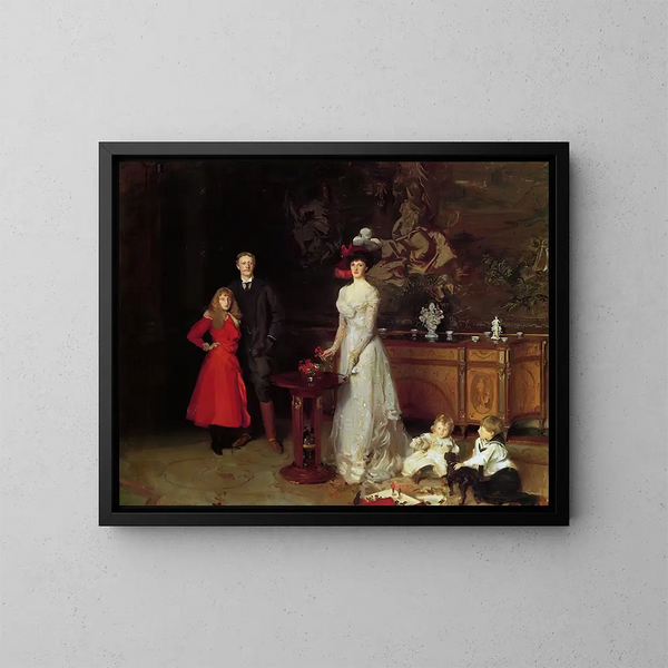 Sir George Sitwell, Lady Ida Sitwell i ich rodzina - John Singer Sargent — oprawiony obraz na ścianie