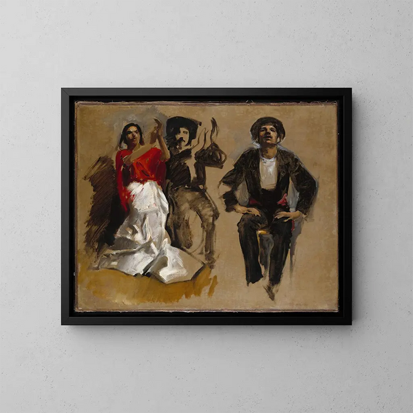 Studium postaci siedzących dla El Jale - John Singer Sargent — oprawiony obraz na ścianie