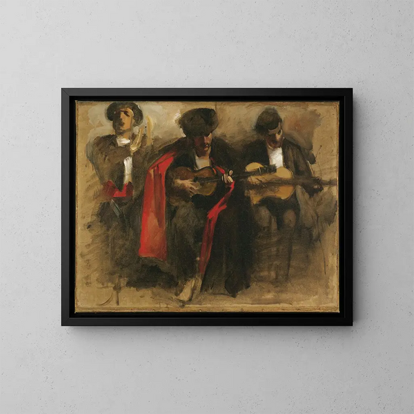 Studium dla siedzących muzyków do El Jaleo - John Singer Sargent — oprawiony obraz na ścianie
