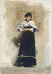 Młoda kobieta w czarnej spódnicy - John Singer Sargent — widok dzieła