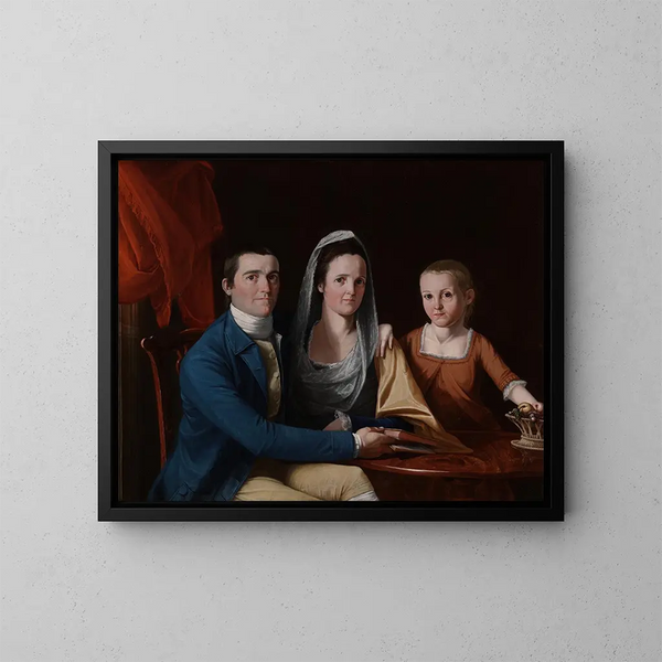 Jonathan Trumbull Jr z panią Trumbull Eunice Backus i Faith Trumbull - John Trumbull — oprawiony obraz na ścianie