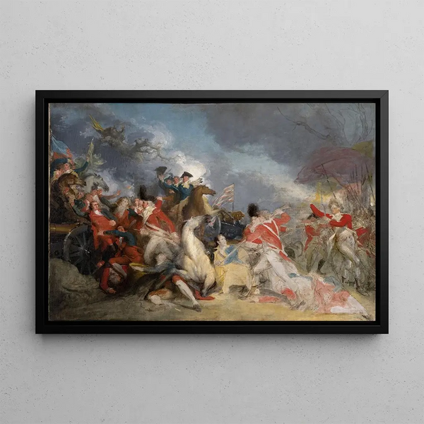 Śmierć generała Mercera w bitwie pod Princeton, 3 stycznia 1777 - John Trumbull — oprawiony obraz na ścianie