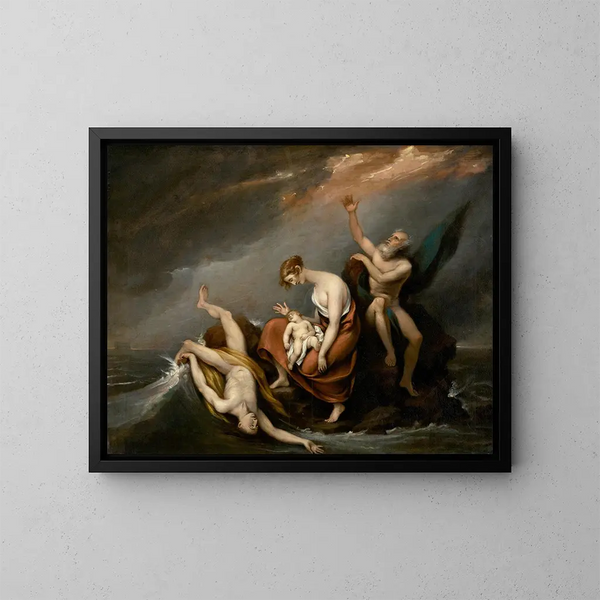 Ostatnia rodzina, która ginie podczas potopu, Księga Rodzaju 7424 - John Trumbull — oprawiony obraz na ścianie