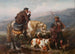 Myśliwi nad brzegiem rzeki - John William Bottomley — widok dzieła