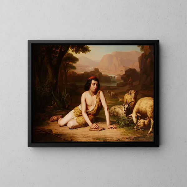 Giotto rysujący z natury - John William Godward — oprawiony obraz na ścianie