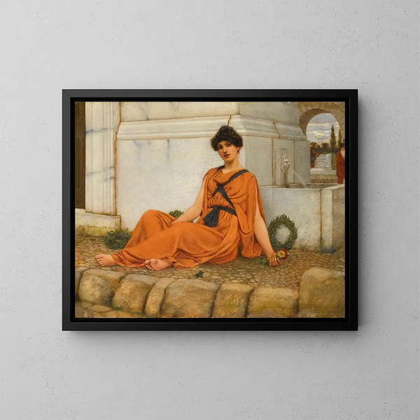 La Fille aux fleurs - John William Godward — oprawiony obraz na ścianie