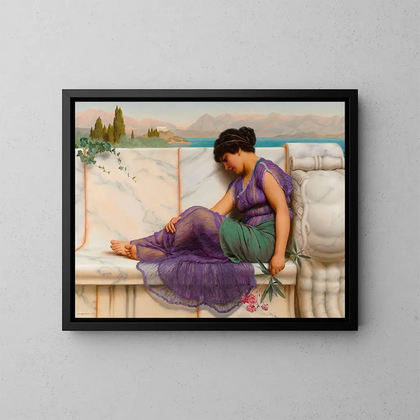 Rêves d'été oisifs - John William Godward — oprawiony obraz na ścianie