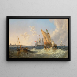 John Wilson Carmichael - A blustery day on the Brill near Rotterdam.webp