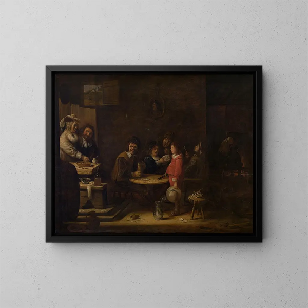 Pięć zmysłów - Joos van Craesbeeck — oprawiony obraz na ścianie