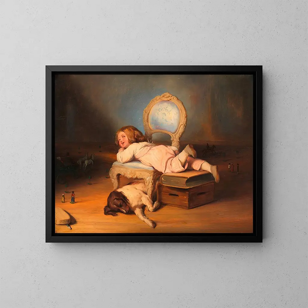 L'enfant et son monde - Josef Danhauser — oprawiony obraz na ścianie