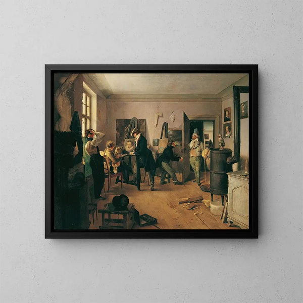 La salle des scolaires - Josef Danhauser — oprawiony obraz na ścianie