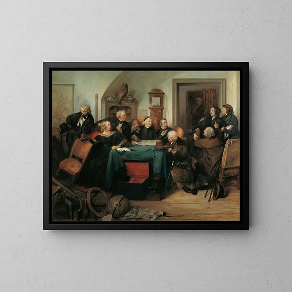 L'ouverture du testament - Josef Danhauser — oprawiony obraz na ścianie