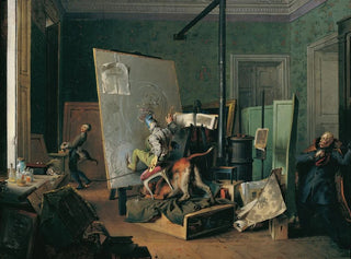 Josef Danhauser - Komische Szene im Atelier.webp
