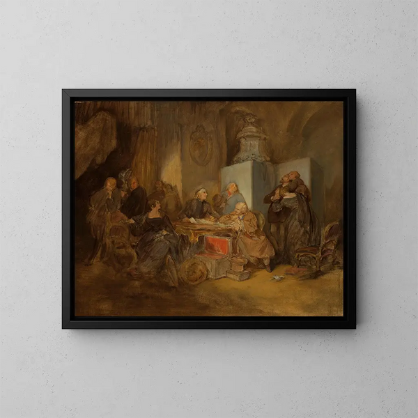 L'Ouverture du testament II - Josef Danhauser — oprawiony obraz na ścianie