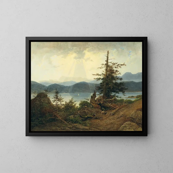 Scena w Attersee - Josef Feid — oprawiony obraz na ścianie