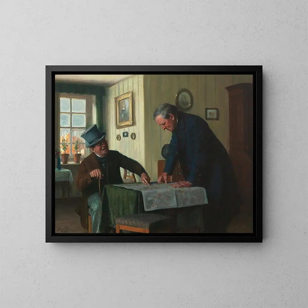 Ważny obraz Reunion - Josef Kinzel — oprawiony obraz na ścianie