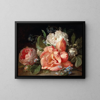 Josef Neugebaue - A Bouquet of Flowers with Roses and ForgetMeNots.webp