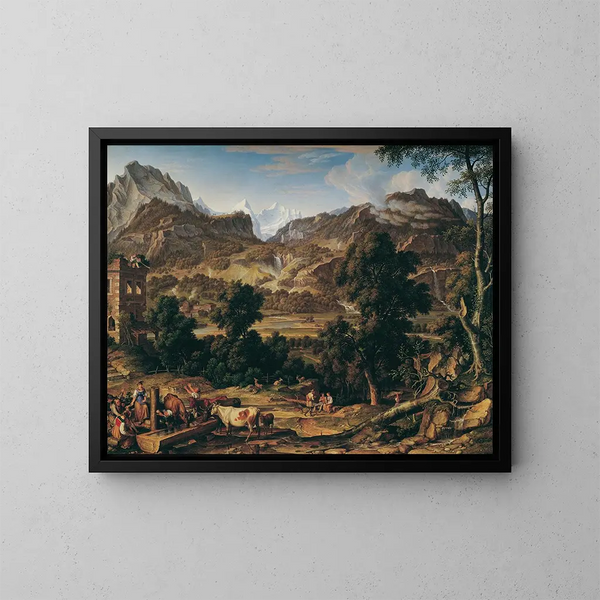 L'Oberland bernois - Joseph Anton Koch — oprawiony obraz na ścianie