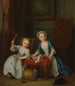 Dzieci bawiących się, prawdopodobnie syn artysty Jacobus i jego córki Maria Joanna Sophia - Joseph Francis Nollekens — widok dzieła