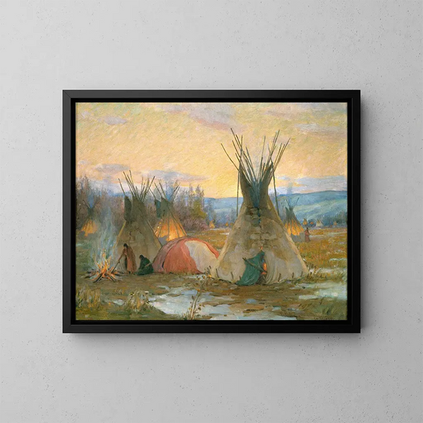 Przygotowanie do bluzy medycznej - Joseph Henry Sharp — oprawiony obraz na ścianie