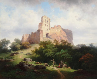 Joseph Holzer - Ruine Paulenstein bei Stampfen in Ungarn.webp