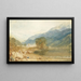 Widok z zamku Saint-Michel Bonneville Savoie z brzegów rzeki Arve - Joseph Mallord William Turner — oprawiony obraz na ścianie