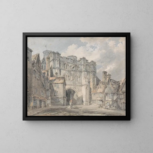Brama kościoła Chrystusa w Canterbury - Joseph Mallord William Turner — oprawiony obraz na ścianie