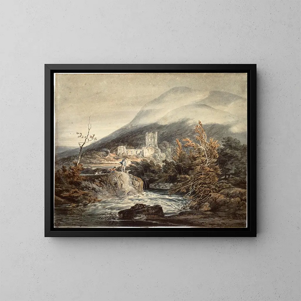 Opactwo Llanthony, Monmouthshire - Joseph Mallord William Turner — oprawiony obraz na ścianie