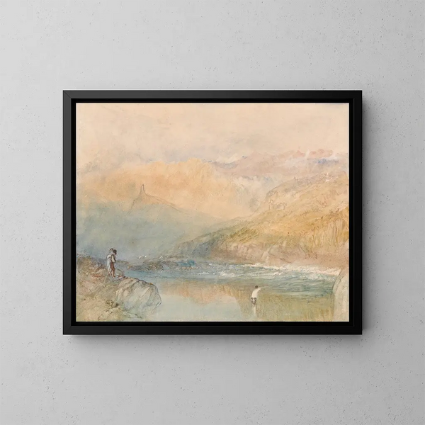 nad Mozelą w pobliżu Traben-Trarbach - Joseph Mallord William Turner — oprawiony obraz na ścianie