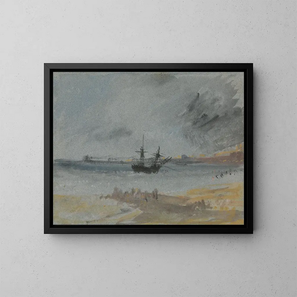 Wrak statku w Brighton - Joseph Mallord William Turner — oprawiony obraz na ścianie