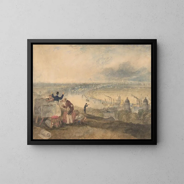Widok Londynu z Greenwich - Joseph Mallord William Turner — oprawiony obraz na ścianie