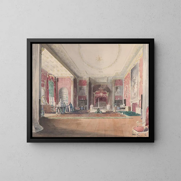 La chambre à coucher d'État de Stowe, Buckinghamshire - Joseph Nash — oprawiony obraz na ścianie