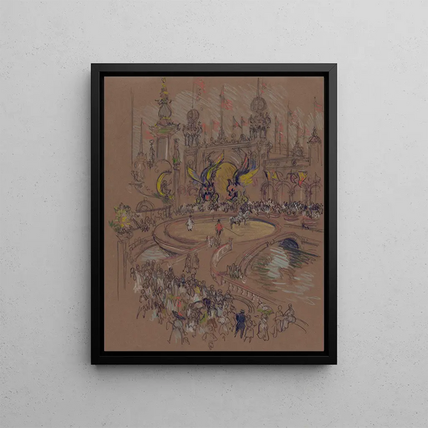 Coney Island - Joseph Pennell — oprawiony obraz na ścianie