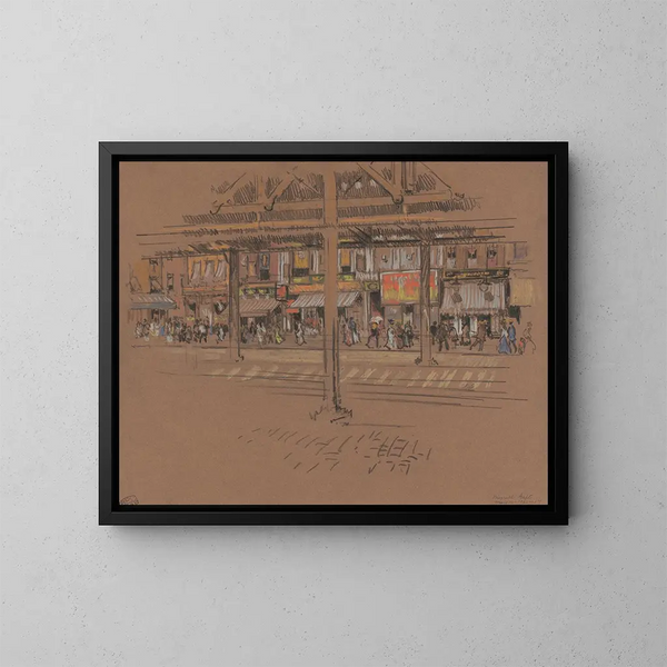 Avenue du Sixième - Joseph Pennell — oprawiony obraz na ścianie