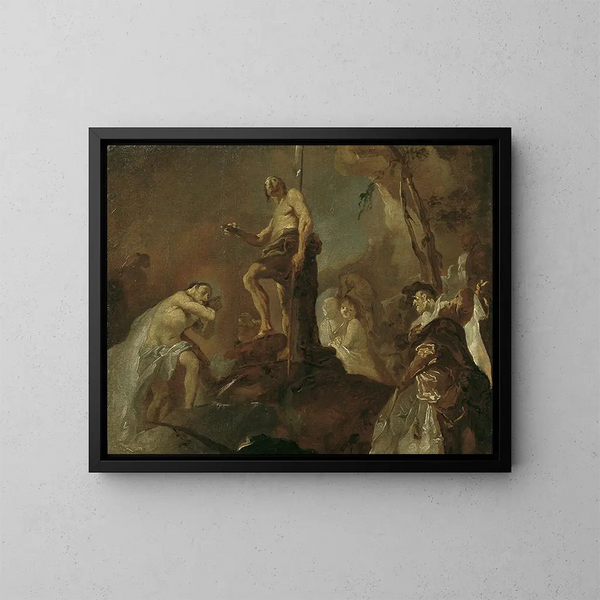 Le Baptême du Christ - Joseph Winterhalder le Jeune — oprawiony obraz na ścianie
